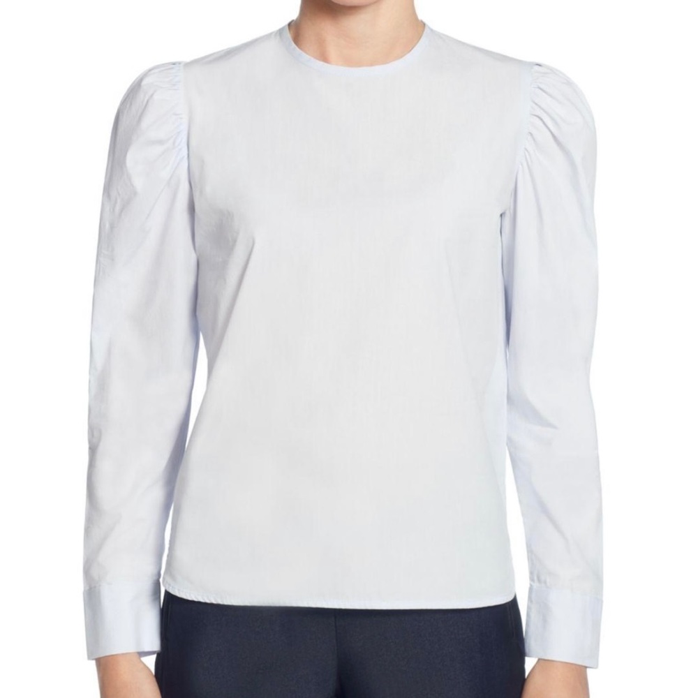 Tahari Light Blue Blouse Top Size S